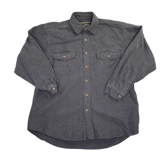 Field Stream Mens Flannel Button Up Shirt Long Sleeve Outdoor Gray Large - Picture 1 of 2